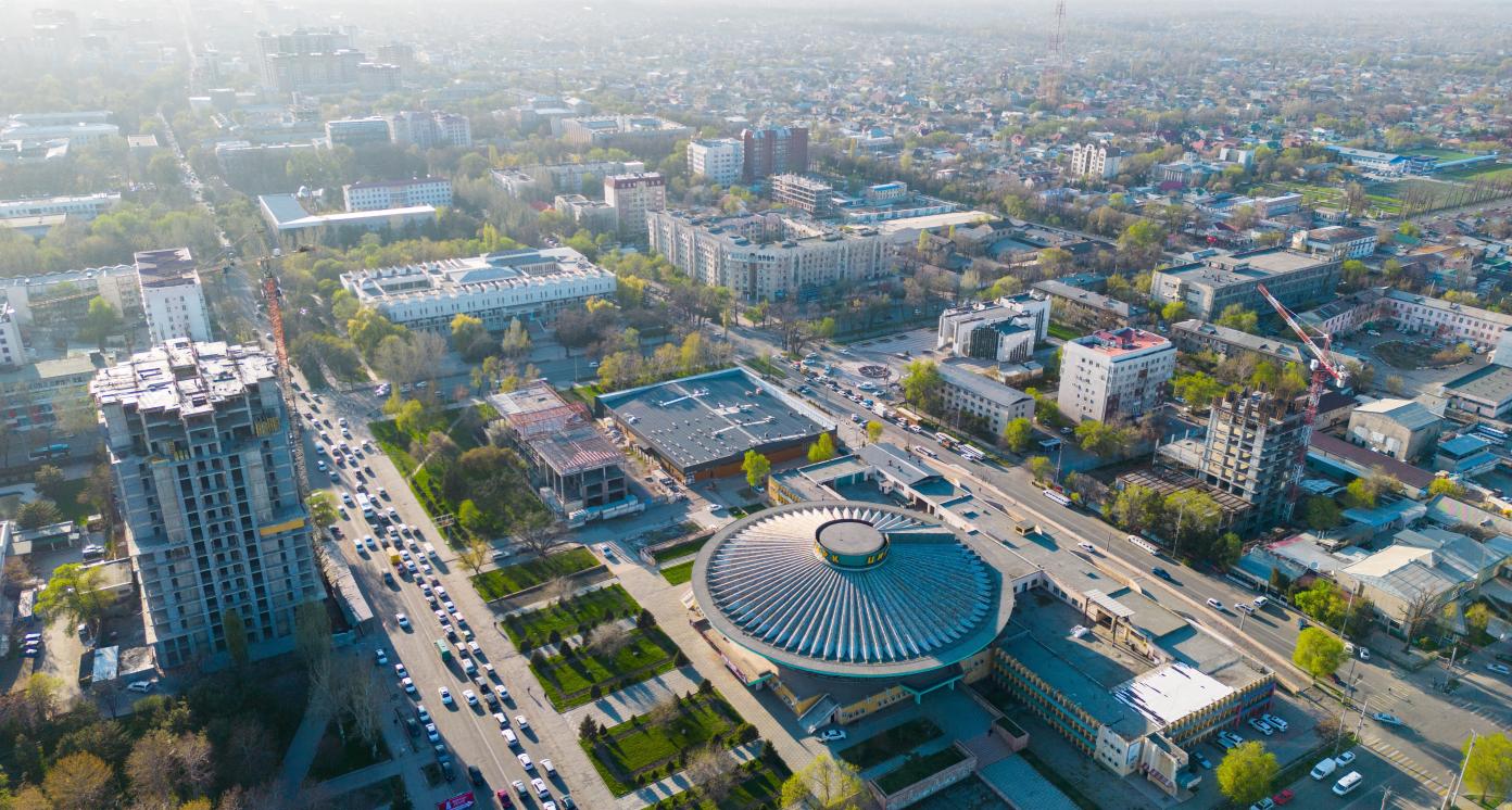 Aerial view of Bishkek city Kyrgyzstan