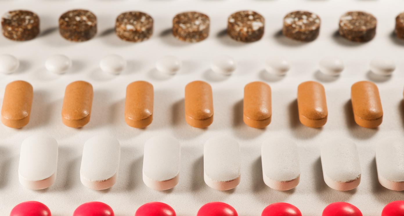 Rows Of Various Prescription Medication Pills Close-up