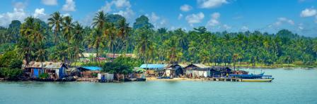Lively fishing fishing villages lining the shores of the lagoons surrounding Abidjan, Côte d'ivoire (Ivory Coast), West Africa