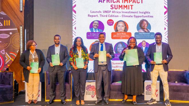 Speakers and panelists at the UNDP Africa Investment Insights Report launch at the Africa